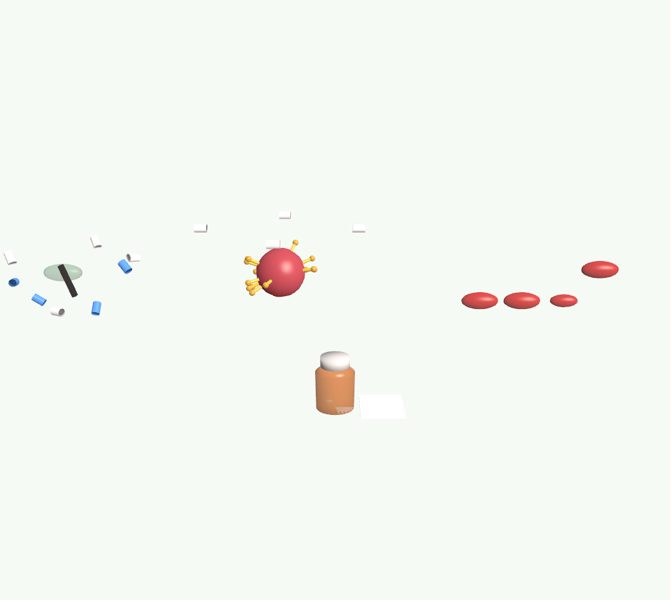 Bacterias y antibióticos en 3D